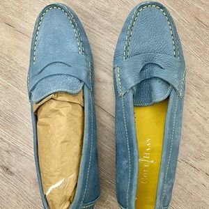 Brand new blue leather Cole Haan by Nike Air loafers